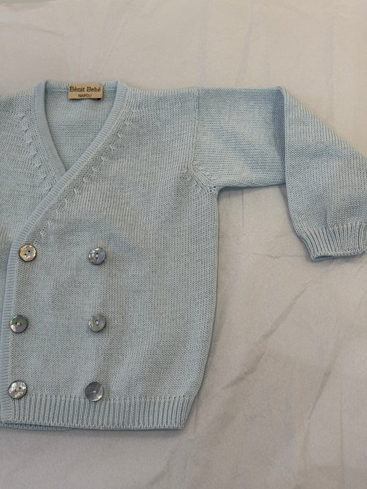 Giacchina Doppiopetto Neonato in Puro Cotone